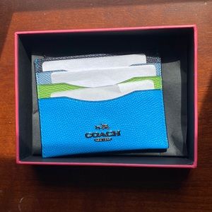 NWT blue coach wallet